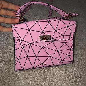 Pink geometric purse
